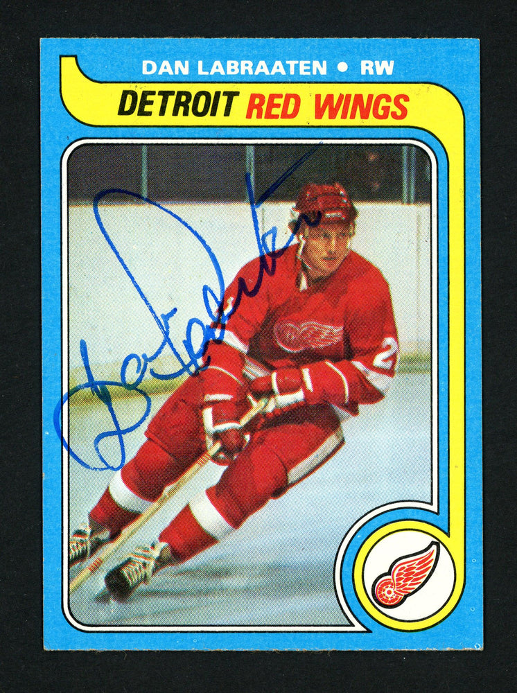 Dan Labraaten Autographed 1979-80 Topps Card #92 Detroit Red Wings SKU #154311 - RSA