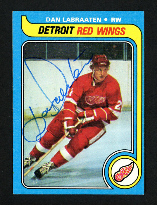 Dan Labraaten Autographed 1979-80 Topps Card #92 Detroit Red Wings SKU #154312 - RSA