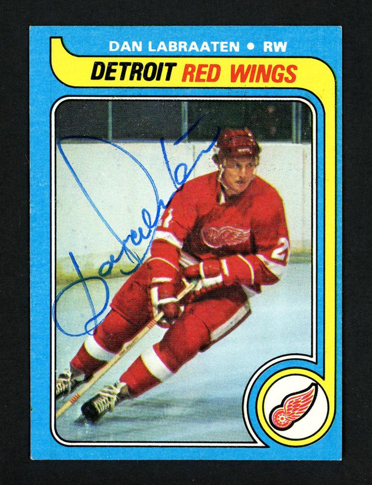 Dan Labraaten Autographed 1979-80 Topps Card #92 Detroit Red Wings SKU #154312 - RSA
