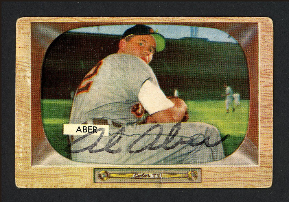 Al Aber Autographed 1955 Bowman Card #24 Detroit Tigers SKU #164176 - RSA