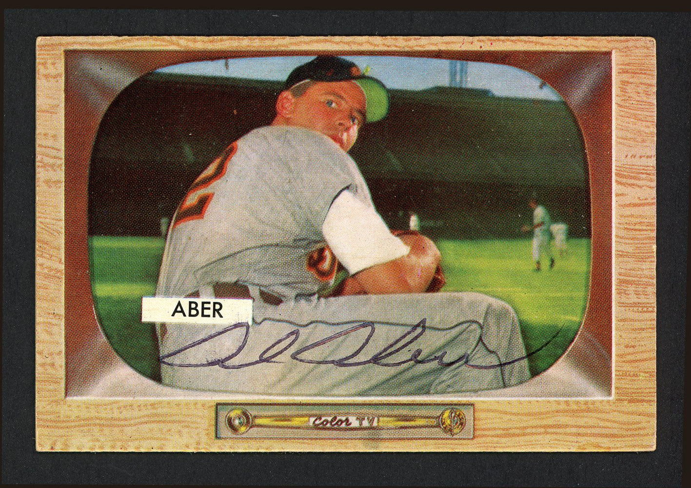 Al Aber Autographed 1955 Bowman Card #24 Detroit Tigers SKU #164177 - RSA