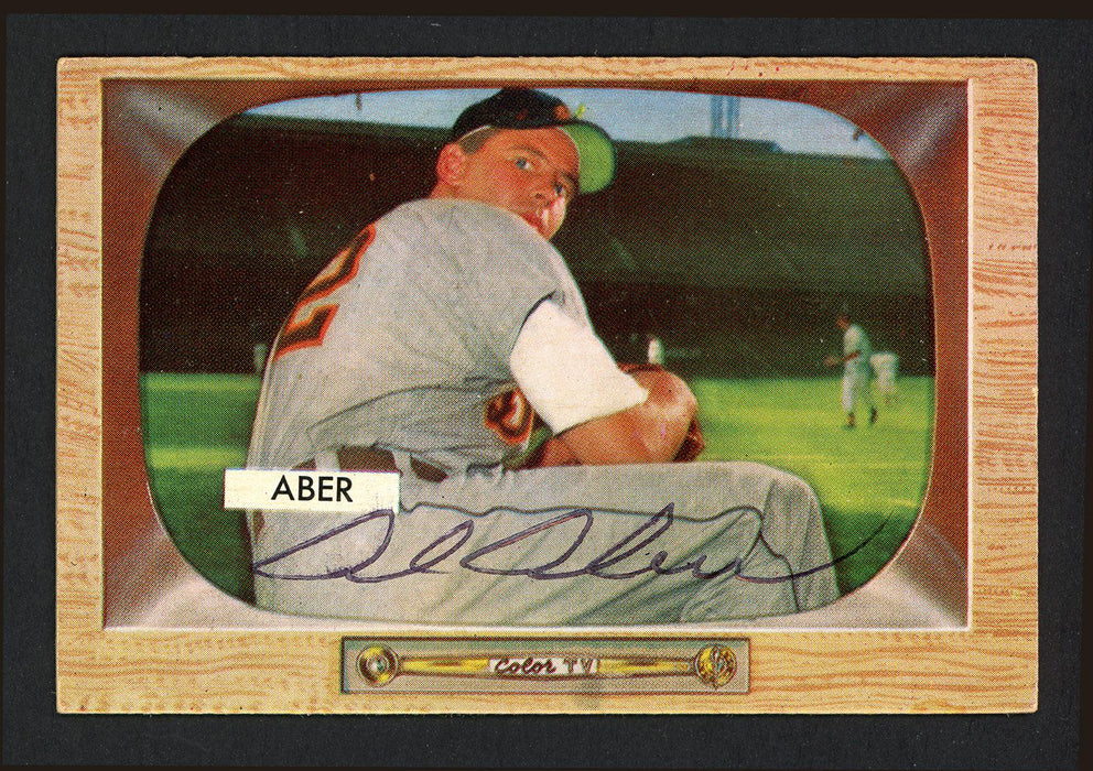 Al Aber Autographed 1955 Bowman Card #24 Detroit Tigers SKU #164177 - RSA