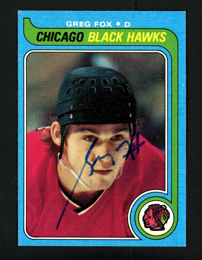 Greg Fox Autographed 1979-80 Topps Rookie Card #116 Chicago Blackhawks SKU #154319 - RSA