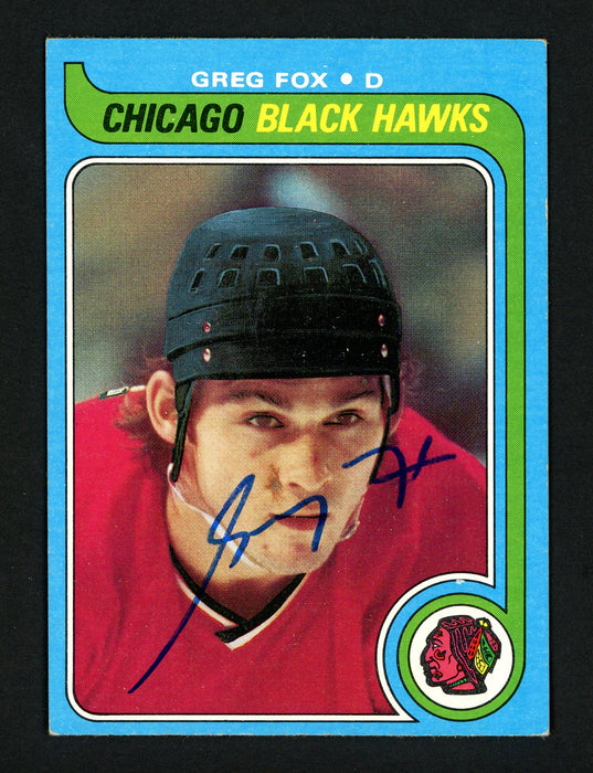 Greg Fox Autographed 1979-80 Topps Rookie Card #116 Chicago Blackhawks SKU #154320 - RSA