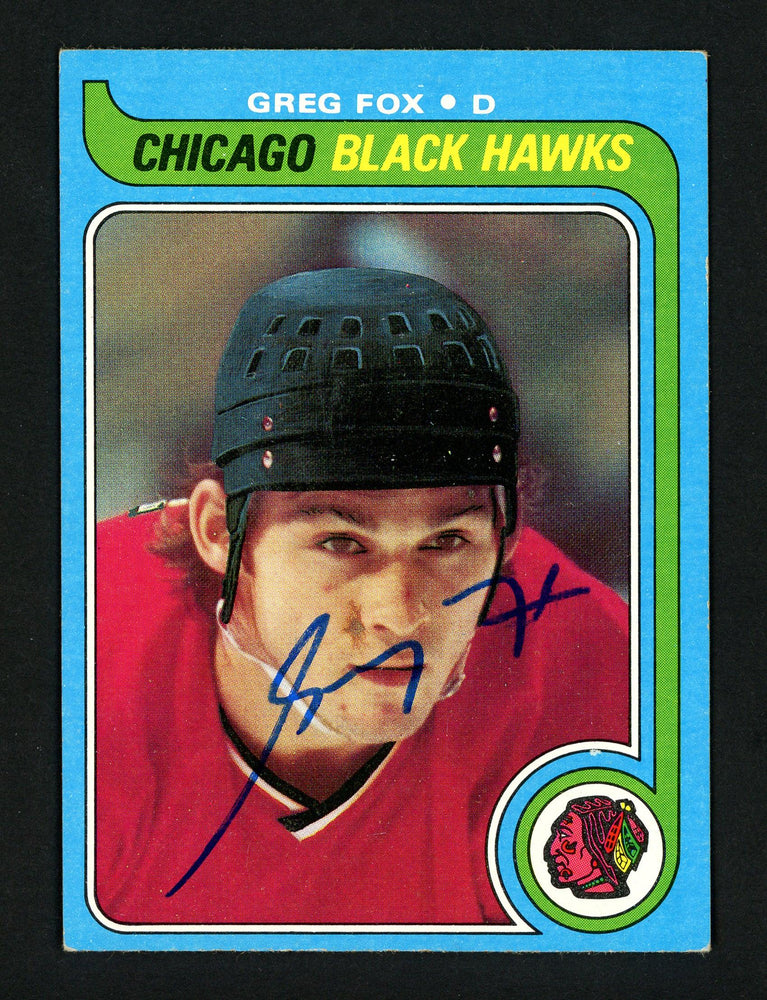 Greg Fox Autographed 1979-80 Topps Rookie Card #116 Chicago Blackhawks SKU #154320 - RSA