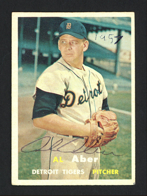 Al Aber Autographed 1957 Topps Card #141 Detroit Tigers SKU #164179 - RSA