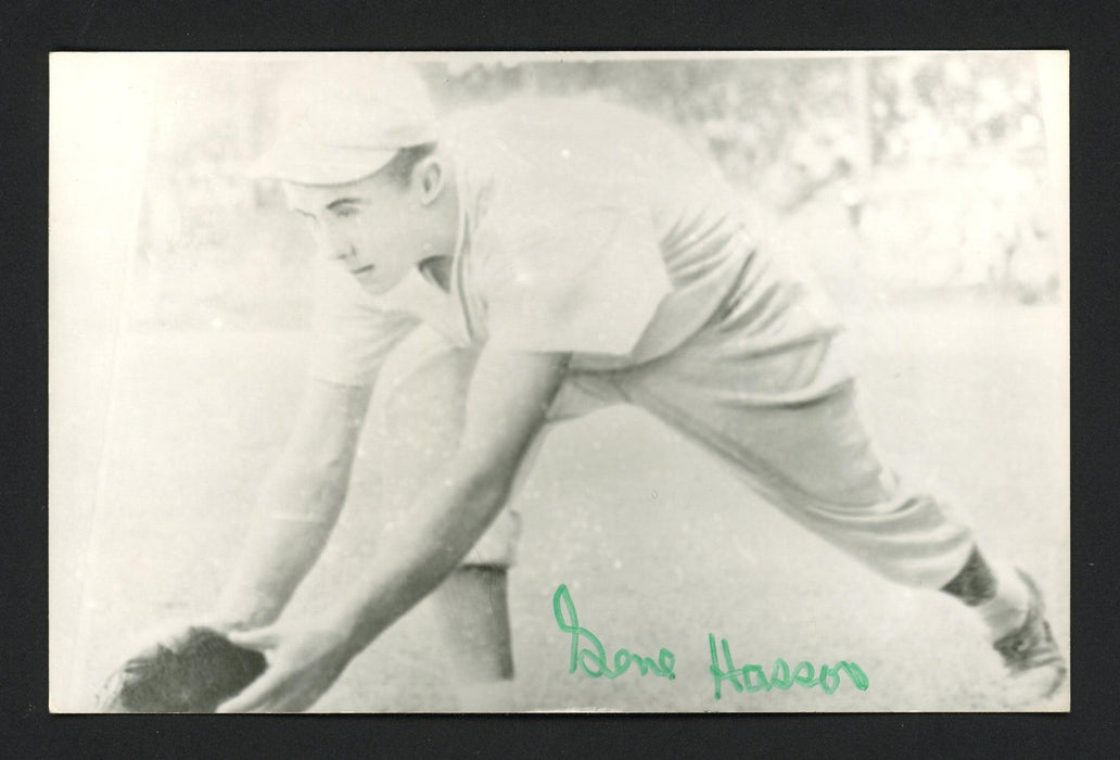 Gene Hasson Autographed 3.5x5.5 Jim Rowe Postcard Philadelphia A's SKU #164883 - RSA