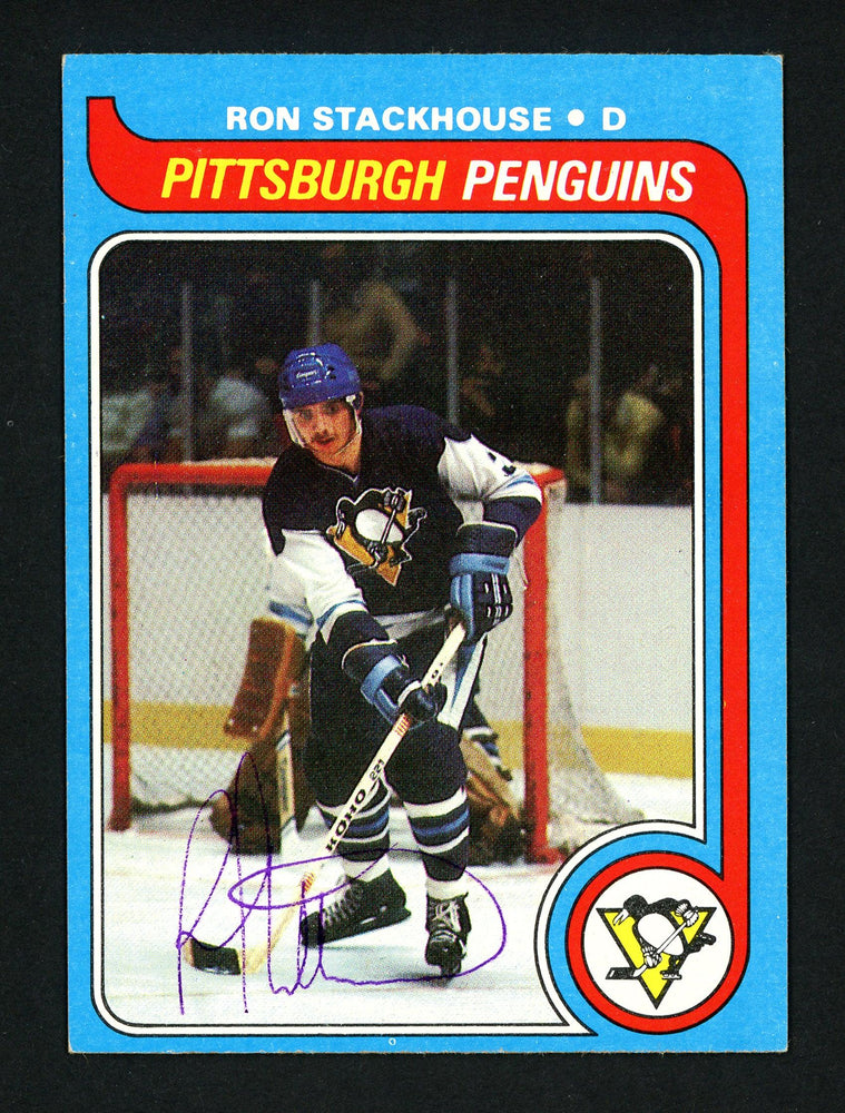 Ron Stackhouse Autographed 1979-80 Topps Card #154 Pittsburgh Penguins SKU #154335 - RSA