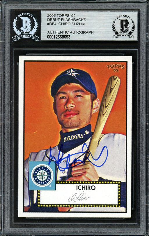 Ichiro Suzuki Autographed 2006 Topps '52 Card #DF4 Seattle Mariners Beckett BAS #12668693 - RSA