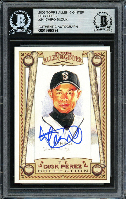 Ichiro Suzuki Autographed 2006 Topps Allen & Ginter Card #24 Seattle Mariners Beckett BAS #12668694 - RSA