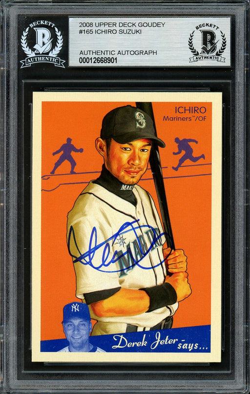 Ichiro Suzuki Autographed 2008 Upper Deck Goudey Card #165 Seattle Mariners Beckett BAS Stock #191301 - RSA