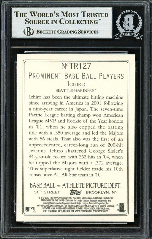 Ichiro Suzuki Autographed 2010 Topps Turkey Red Card #TR127 Seattle Mariners Beckett BAS #12669113 - RSA