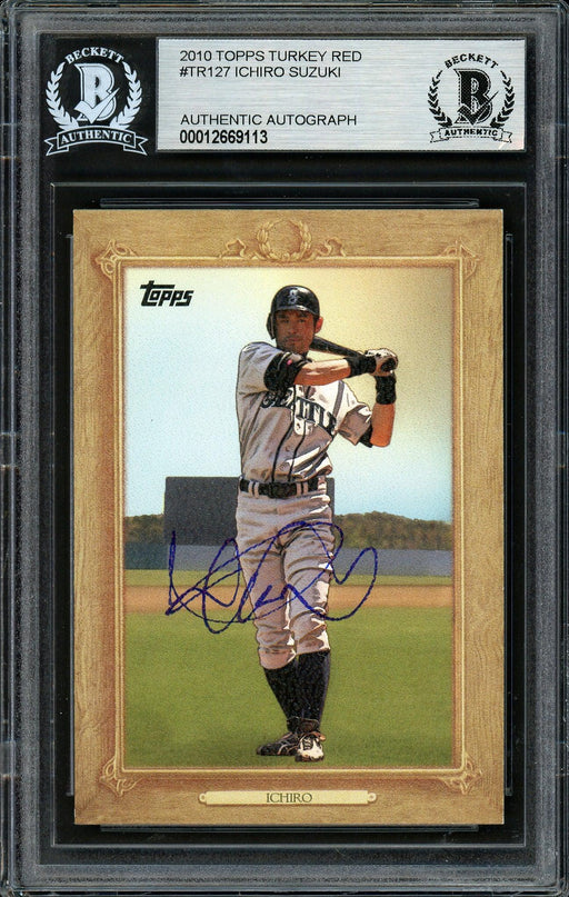 Ichiro Suzuki Autographed 2010 Topps Turkey Red Card #TR127 Seattle Mariners Beckett BAS #12669113 - RSA