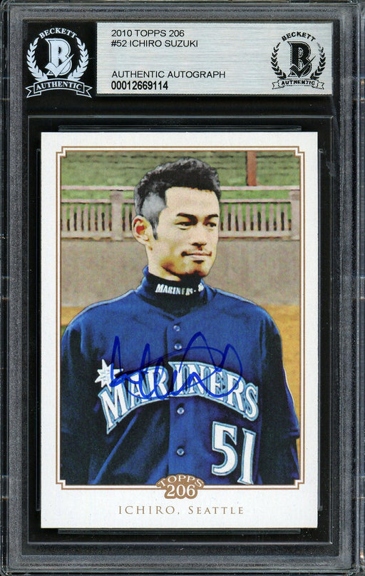 Ichiro Suzuki Autographed 2010 Topps 206 Card #52 Seattle Mariners Beckett BAS #12669114 - RSA