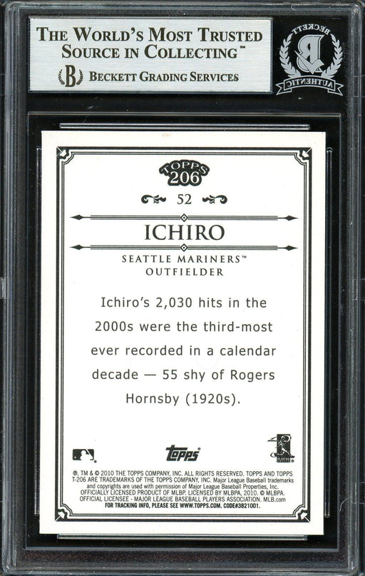Ichiro Suzuki Autographed 2010 Topps 206 Bronze Card #52 Seattle Mariners Beckett BAS #12669115 - RSA
