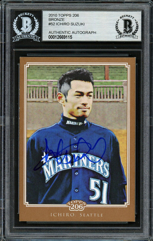 Ichiro Suzuki Autographed 2010 Topps 206 Bronze Card #52 Seattle Mariners Beckett BAS #12669115 - RSA