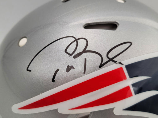Tom Brady Autographed New England Patriots Silver Full Size Authentic Speed Helmet Fanatics Holo Stock #202345 - RSA