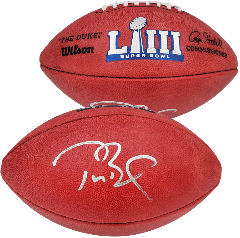 Tom Brady Autographed Official NFL Leather SB LIII Logo Football Tampa Bay Buccaneers Fanatics Holo Stock #202347 - RSA