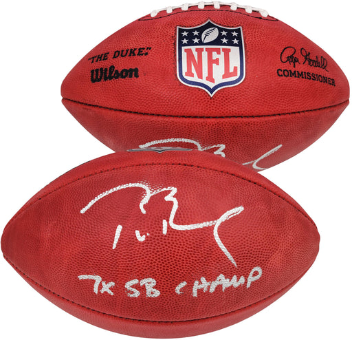 Tom Brady Autographed Official NFL Leather Football Tampa Bay Buccaneers "7x SB Champ" Fanatics Holo Stock #202365 - RSA