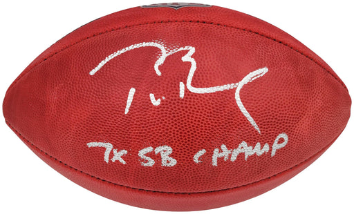 Tom Brady Autographed Official NFL Leather Football Tampa Bay Buccaneers "7x SB Champ" Fanatics Holo Stock #202365 - RSA