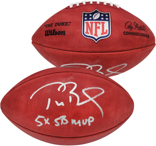 Tom Brady Autographed Official NFL Leather Football Tampa Bay Buccaneers "5x SB MVP" Fanatics Holo Stock #202366 - RSA