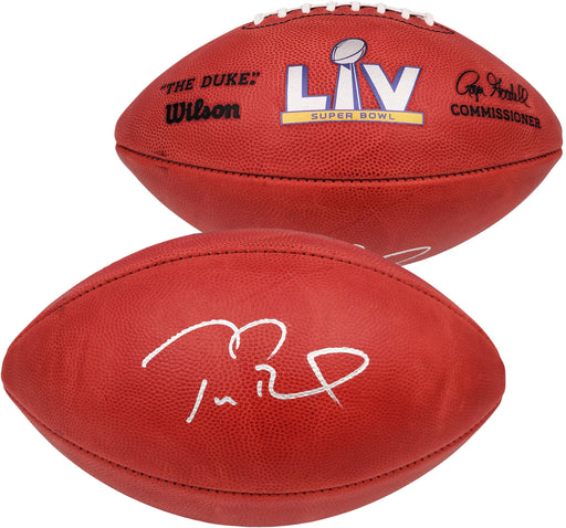 Tom Brady Autographed Official NFL Leather SB LV Logo Football Tampa Bay Buccaneers Fanatics Holo Stock #202368 - RSA