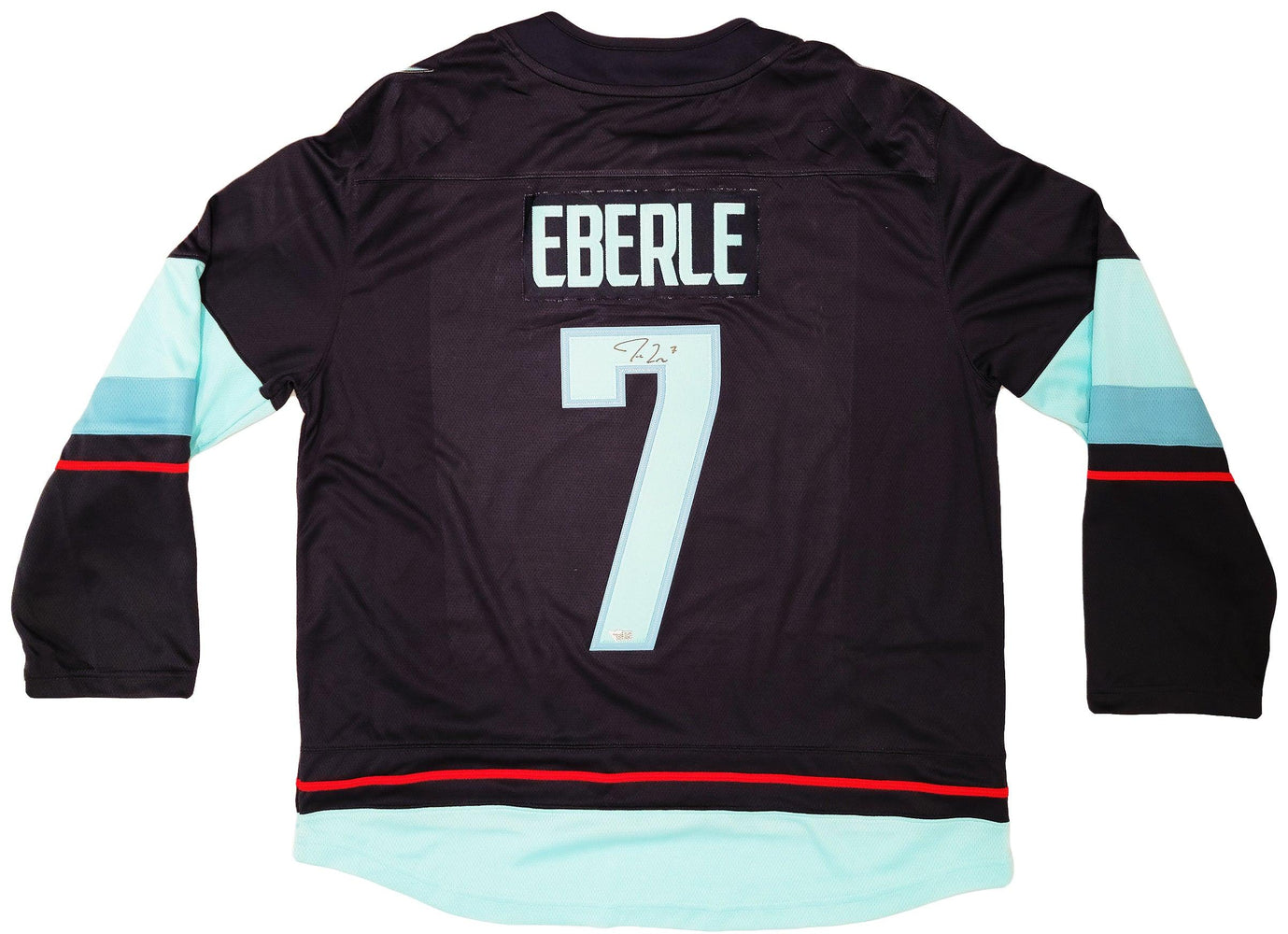 Seattle Kraken Jordan Eberle Autographed Navy Adidas Breakaway Jersey Size XL Inaugural Season Patch Fanatics Holo Stock #202334 - RSA
