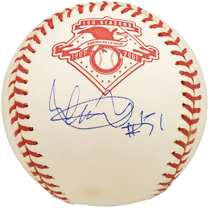 Ichiro Suzuki Autographed Official MLB 100 Seasons Baseball Seattle Mariners "#51" IS Holo SKU #192290 - RSA