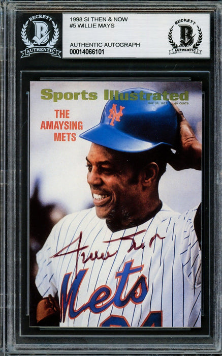 Willie Mays Autographed 1998 Fleer Sports Illustrated Card #5 New York Mets #/250 Beckett BAS #14066101 - RSA