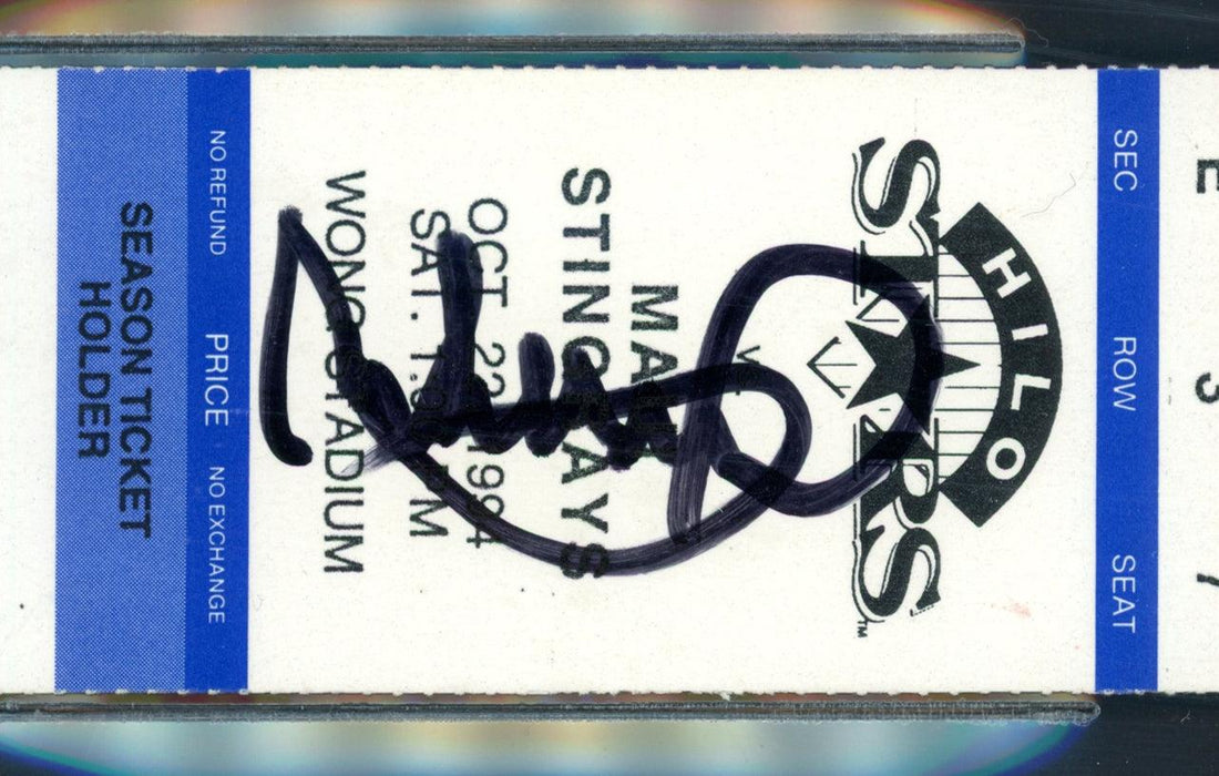 Ichiro Suzuki Autographed 1994 1.5x5.5 Ticket Hilo Stars Winter League Early 1994 Signature Beckett BAS #14066959 - RSA