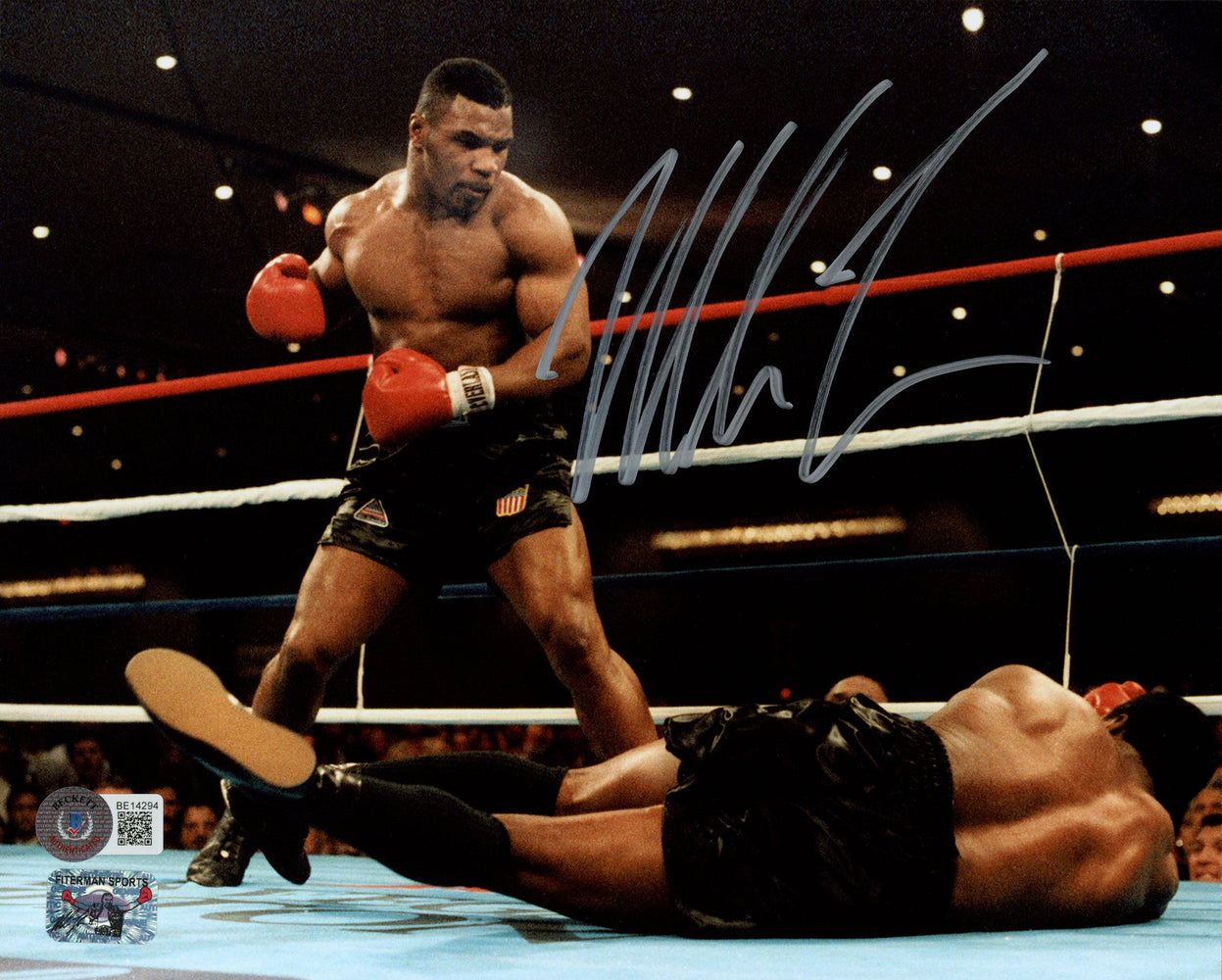 Mike Tyson Autographed 8x10 Photo Standing Over Beckett BAS Stock #202434 - RSA