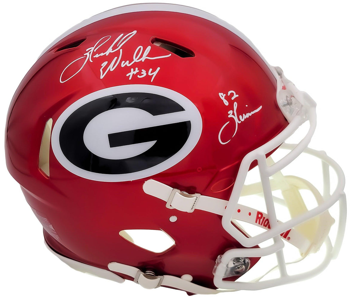 Herschel Walker Autographed Georgia Bulldogs Flash Red Full Size Authentic Speed Helmet "82 Heisman" Beckett BAS QR Stock #202152 - RSA