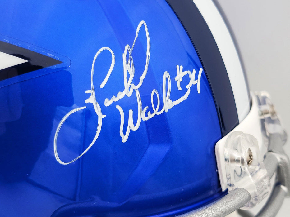 Herschel Walker Autographed Dallas Cowboys Flash Blue Full Size Replica Speed Helmet Beckett BAS QR Stock #202157 - RSA
