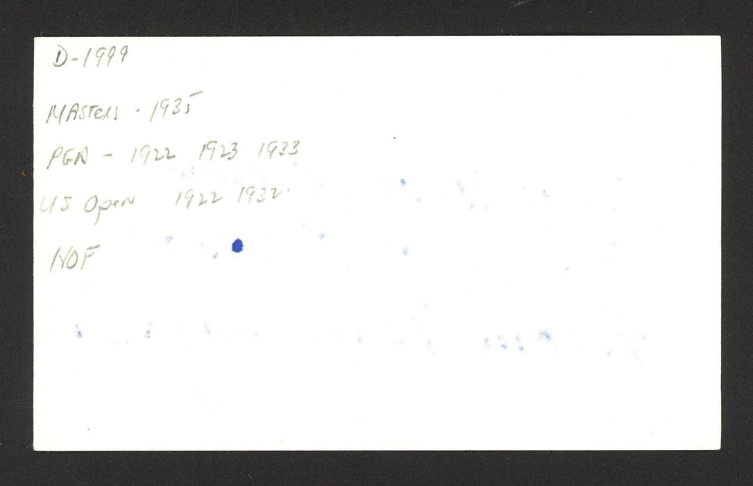 Gene Sarazen Autographed 3x5 Index Card "To Ted" SKU #190677 - RSA