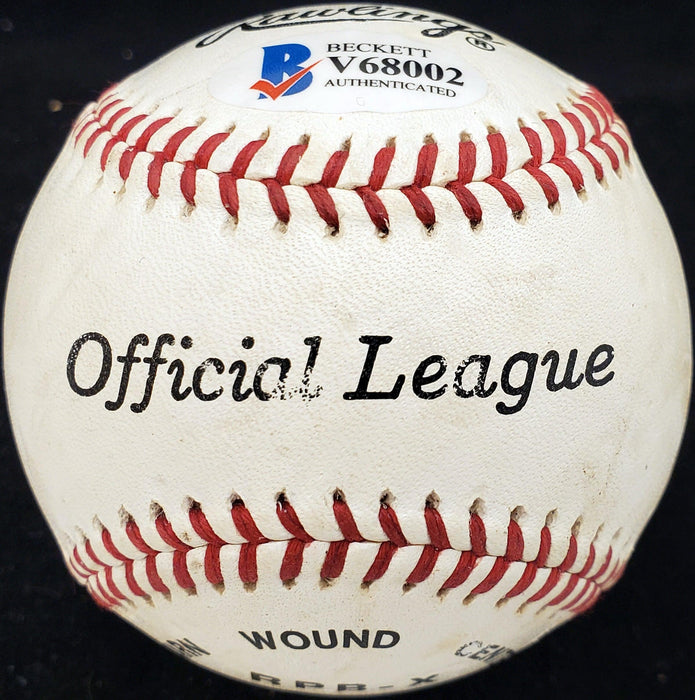 Joe Adcock Autographed Official League Baseball Milwaukee Braves Beckett BAS #V68002 - RSA