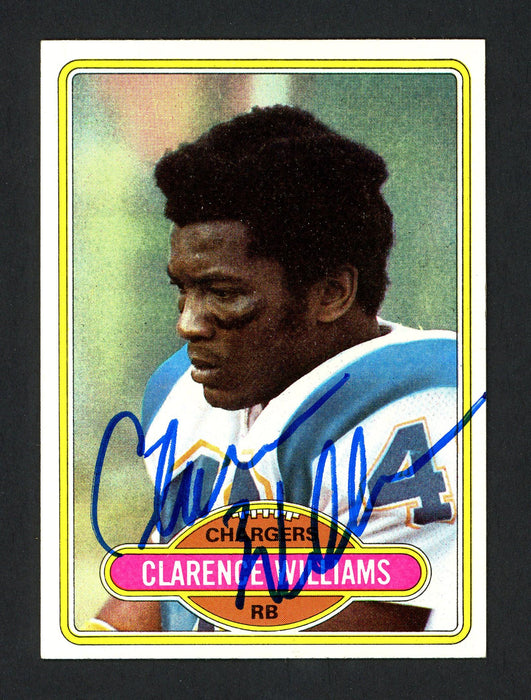 Clarence Williams Autographed 1980 Topps Rookie Card #237 San Diego Chargers Died 1994 SKU #160044 - RSA
