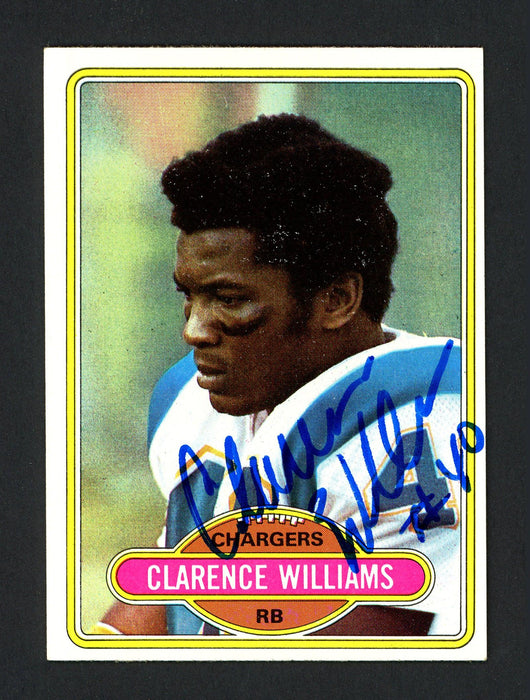 Clarence Williams Autographed 1980 Topps Rookie Card #237 San Diego Chargers Died 1994 SKU #160046 - RSA