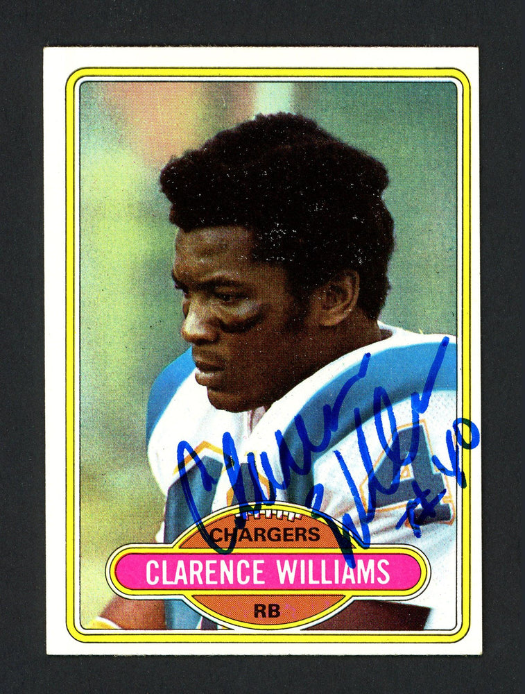 Clarence Williams Autographed 1980 Topps Rookie Card #237 San Diego Chargers Died 1994 SKU #160046 - RSA