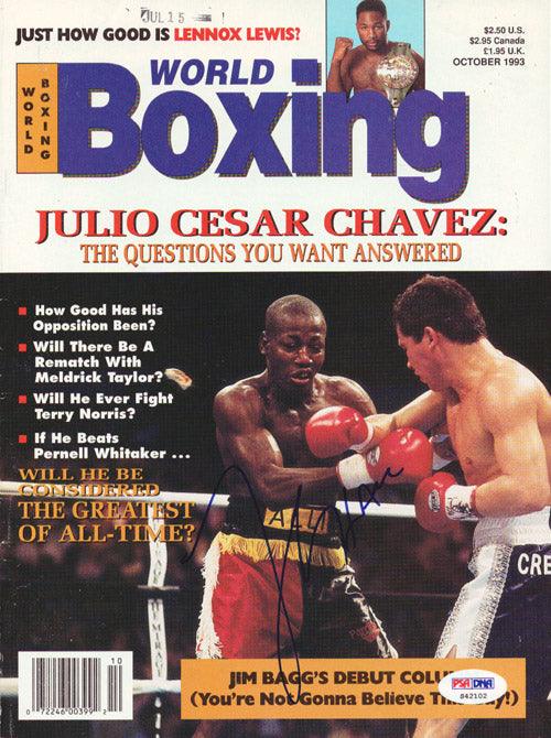 Julio Cesar Chavez Autographed Boxing World Magazine Cover PSA/DNA #S42102 - RSA