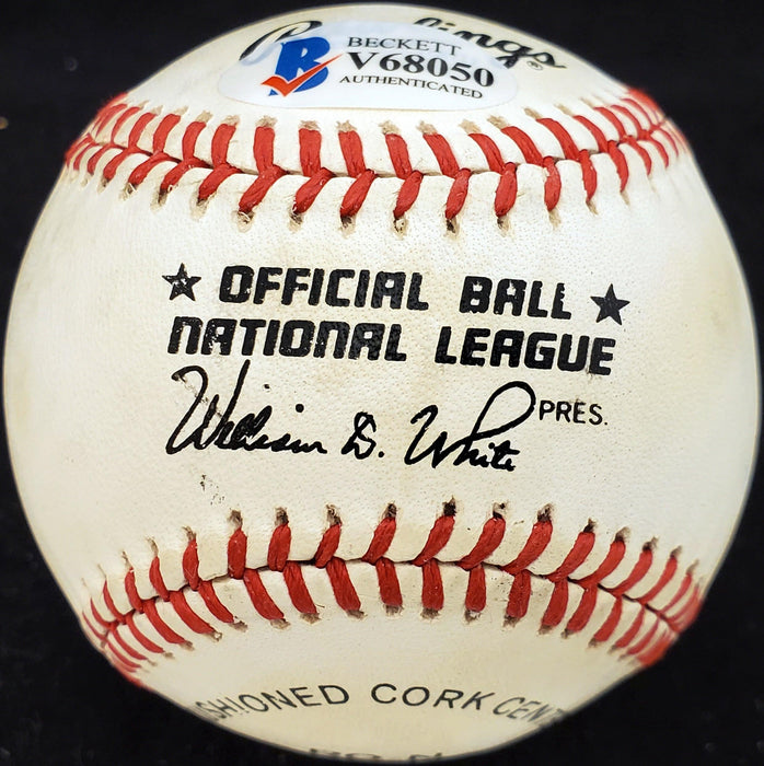 Eddie Sawyer Autographed Official NL Baseball Philadelphia Phillies Beckett BAS #V68050 - RSA