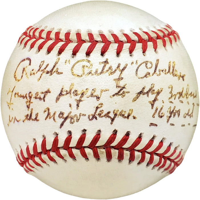 Ralph "Putsy" Caballero Autographed Official MLB Baseball Philadelphia Phillies "Youngest Player to Play 3rd Base in the Major Leagues 16 Years Old" Beckett BAS #V68058 - RSA