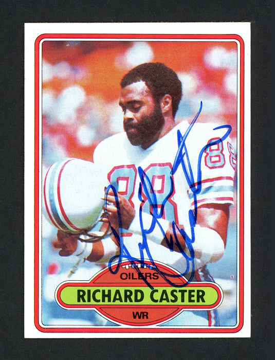 Richard Caster Autographed 1980 Topps Card #198 Houston Oilers SKU #160057 - RSA