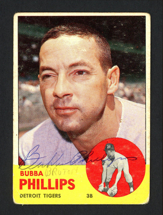 Bubba Phillips Autographed 1963 Topps Card #177 Detroit Tigers SKU #164232 - RSA