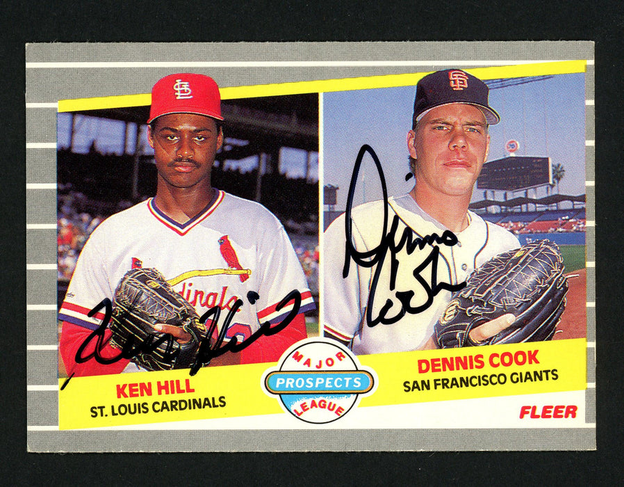 Ken Hill & Dennis Cook Autographed 1989 Fleer Rookie Card #652 SKU #154377 - RSA