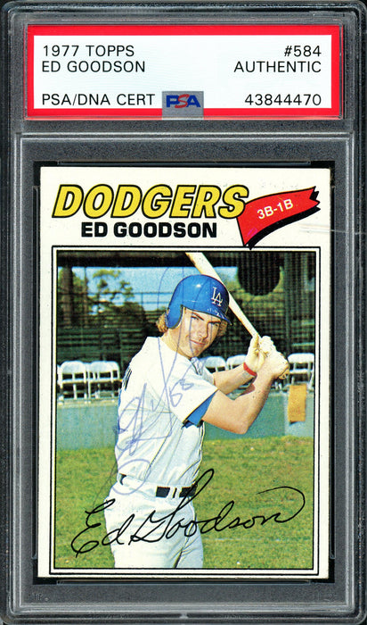 Ed Goodson Autographed 1977 Topps Card #584 Los Angeles Dodgers PSA/DNA #43844470 - RSA