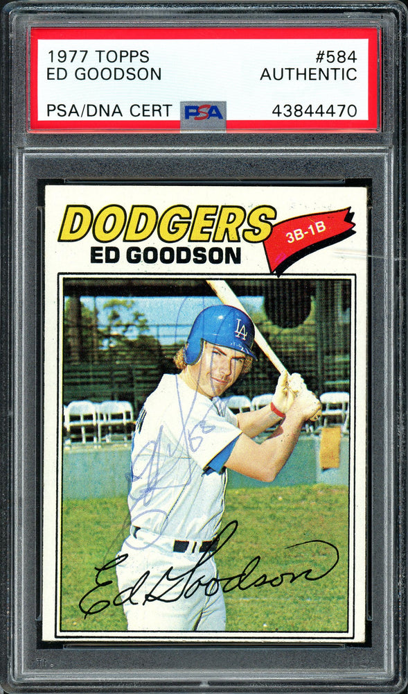 Ed Goodson Autographed 1977 Topps Card #584 Los Angeles Dodgers PSA/DNA #43844470 - RSA