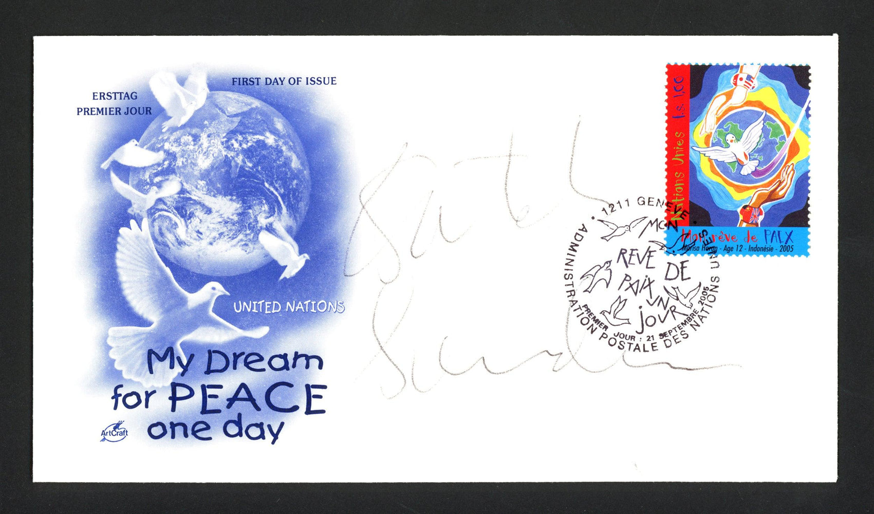 Tom Satch Sanders Autographed First Day Cover Boston Celtics SKU #164992 - RSA