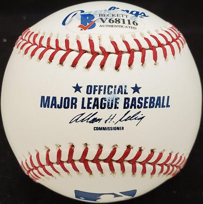 Norm Bass Autographed Official MLB Baseball Kansas City A's "1961-1963 KC A's" Beckett BAS #V68116 - RSA