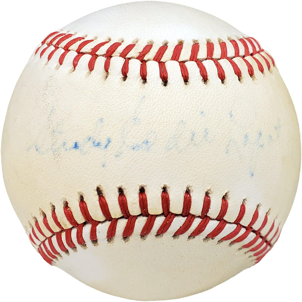 Steady Eddie Lopat Autographed Official AL Baseball New York Yankees Beckett BAS #V68156 - RSA