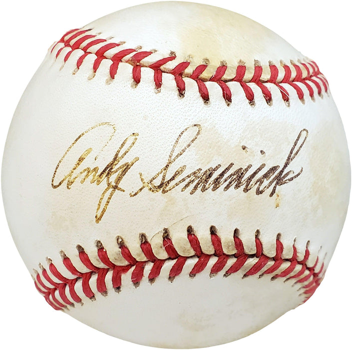 Andy Seminick Autographed Official NL Baseball Philadelphia Phillies Beckett BAS #V68158 - RSA